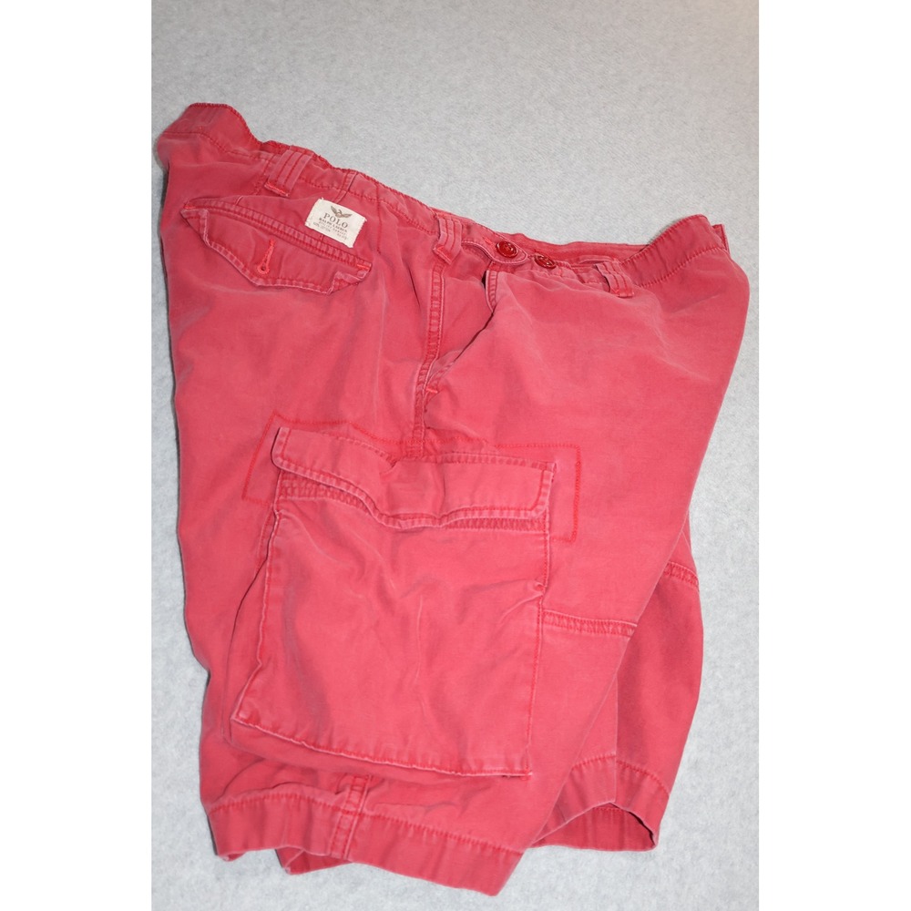 Polo Ralph Lauren Cargo Shorts Mens 40 Red Classic Fit Drill Khaki Military